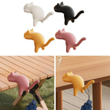 Maxbell Cat Shaped Hook for Desk Edge Cute for Restroom Storage Organization Cabinet White