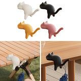 Maxbell Cat Shaped Hook for Desk Edge Cute for Restroom Storage Organization Cabinet White