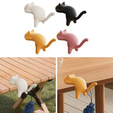 Maxbell Cat Shaped Hook for Desk Edge Cute for Restroom Storage Organization Cabinet White