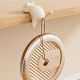 Maxbell Cat Shaped Hook for Desk Edge Cute for Restroom Storage Organization Cabinet White