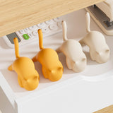 Maxbell Cat Shaped Hook for Desk Edge Cute for Restroom Storage Organization Cabinet White