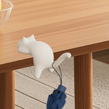 Maxbell Cat Shaped Hook for Desk Edge Cute for Restroom Storage Organization Cabinet White