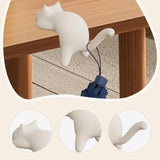 Maxbell Cat Shaped Hook for Desk Edge Cute for Restroom Storage Organization Cabinet White