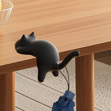 Maxbell Cat Shaped Hook for Desk Edge Cute for Restroom Storage Organization Cabinet Black