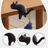 Maxbell Cat Shaped Hook for Desk Edge Cute for Restroom Storage Organization Cabinet Black