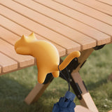 Maxbell Cat Shaped Hook for Desk Edge Cute for Restroom Storage Organization Cabinet Yellow