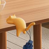 Maxbell Cat Shaped Hook for Desk Edge Cute for Restroom Storage Organization Cabinet Yellow