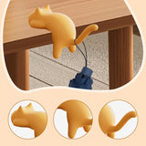 Maxbell Cat Shaped Hook for Desk Edge Cute for Restroom Storage Organization Cabinet Yellow