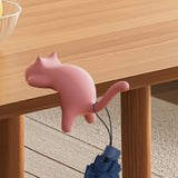 Maxbell Cat Shaped Hook for Desk Edge Cute for Restroom Storage Organization Cabinet Pink