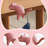 Maxbell Cat Shaped Hook for Desk Edge Cute for Restroom Storage Organization Cabinet Pink