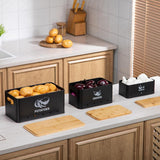 Maxbell 3 Pieces Farmhouse Kitchen Canister Carbon Steel for Restaurant Home