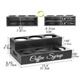 Maxbell Syrup Bottle Display Stand Wooden Coffee Syrup Rack for Home Cafe Coffee Bar