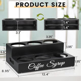 Maxbell Syrup Bottle Display Stand Wooden Coffee Syrup Rack for Home Cafe Coffee Bar