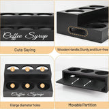 Maxbell Syrup Bottle Display Stand Wooden Coffee Syrup Rack for Home Cafe Coffee Bar