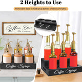 Maxbell Syrup Bottle Display Stand Wooden Coffee Syrup Rack for Home Cafe Coffee Bar