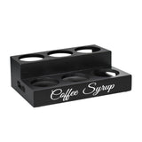 Maxbell Syrup Bottle Display Stand Wooden Coffee Syrup Rack for Home Cafe Coffee Bar