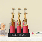 Maxbell Syrup Bottle Display Stand Wooden Coffee Syrup Rack for Home Cafe Coffee Bar