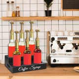 Maxbell Syrup Bottle Display Stand Wooden Coffee Syrup Rack for Home Cafe Coffee Bar
