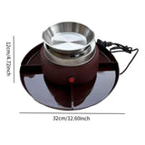 Maxbell Smores Kit Melt Fondue Pot Electric Smores Maker for Family Christmas Indoor reddish brown