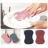 Maxbell 2Pcs Silicone Dish Brush Kitchen Gadget Tool Accessories Soft Kitchen Sponge
