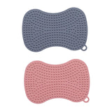 Maxbell 2Pcs Silicone Dish Brush Kitchen Gadget Tool Accessories Soft Kitchen Sponge