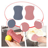Maxbell 2Pcs Silicone Dish Brush Kitchen Gadget Tool Accessories Soft Kitchen Sponge