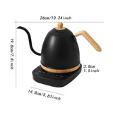 Maxbell Electric Gooseneck Pour over Kettle Gift for Restaurant Brewing Thanksgiving black wooden grain