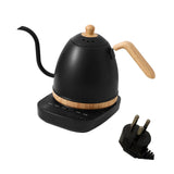 Maxbell Electric Gooseneck Pour over Kettle Gift for Restaurant Brewing Thanksgiving black wooden grain