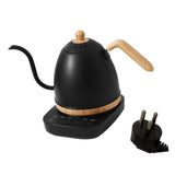 Maxbell Electric Gooseneck Pour over Kettle Gift for Restaurant Brewing Thanksgiving black wooden grain