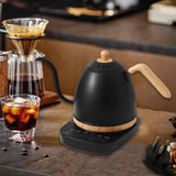 Maxbell Electric Gooseneck Pour over Kettle Gift for Restaurant Brewing Thanksgiving black wooden grain
