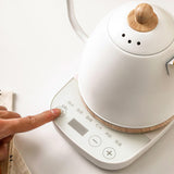 Maxbell Electric Gooseneck Pour over Kettle Gift for Restaurant Brewing Thanksgiving white wooden grain