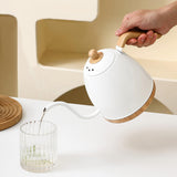 Maxbell Electric Gooseneck Pour over Kettle Gift for Restaurant Brewing Thanksgiving white wooden grain