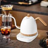 Maxbell Electric Gooseneck Pour over Kettle Gift for Restaurant Brewing Thanksgiving white wooden grain
