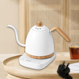 Maxbell Electric Gooseneck Pour over Kettle Gift for Restaurant Brewing Thanksgiving white wooden grain
