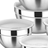 Maxbell Stainless Steel Mixing Bowls with Lids Set Metal for Restaurant Kitchen Home 5Pcs