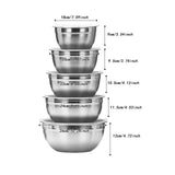 Maxbell Stainless Steel Mixing Bowls with Lids Set Metal for Restaurant Kitchen Home 5Pcs