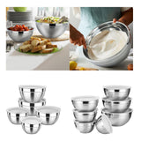 Maxbell Stainless Steel Mixing Bowls with Lids Set Metal for Restaurant Kitchen Home 5Pcs