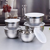 Maxbell Stainless Steel Mixing Bowls with Lids Set Metal for Restaurant Kitchen Home 5Pcs