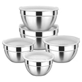 Maxbell Stainless Steel Mixing Bowls with Lids Set Metal for Restaurant Kitchen Home 5Pcs
