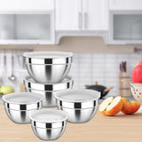 Maxbell Stainless Steel Mixing Bowls with Lids Set Metal for Restaurant Kitchen Home 5Pcs