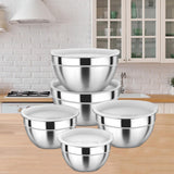 Maxbell Stainless Steel Mixing Bowls with Lids Set Metal for Restaurant Kitchen Home 5Pcs