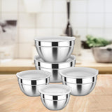 Maxbell Stainless Steel Mixing Bowls with Lids Set Metal for Restaurant Kitchen Home 5Pcs