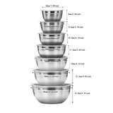 Maxbell Stainless Steel Mixing Bowls with Lids Set Metal for Restaurant Kitchen Home 7Pcs