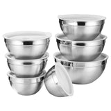 Maxbell Stainless Steel Mixing Bowls with Lids Set Metal for Restaurant Kitchen Home 7Pcs