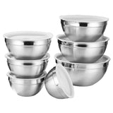 Maxbell Stainless Steel Mixing Bowls with Lids Set Metal for Restaurant Kitchen Home 7Pcs