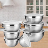 Maxbell Stainless Steel Mixing Bowls with Lids Set Metal for Restaurant Kitchen Home 7Pcs