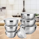 Maxbell Stainless Steel Mixing Bowls with Lids Set Metal for Restaurant Kitchen Home 7Pcs