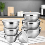 Maxbell Stainless Steel Mixing Bowls with Lids Set Metal for Restaurant Kitchen Home 7Pcs