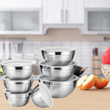 Maxbell Stainless Steel Mixing Bowls with Lids Set Metal for Restaurant Kitchen Home 7Pcs