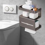 Maxbell 3 Tier Toilet Paper Holder Toilet Paper Dispenser for Kitchen Toilet Bedroom Gray